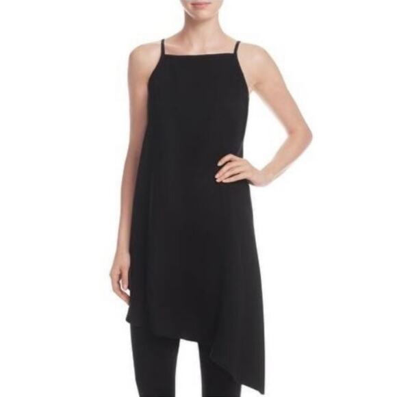 Lafayette 148 Taylor Tunic Black Silk Dress Asymmetrical Hem Sleeveless Sz S - Picture 3 of 11